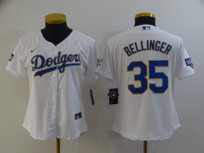 Women Dodgers 35 Cody Bellinger White Nike 2021 Gold Program Cool Base Jersey,We sell and wholesale Women Dodgers 35 Cody Bellinger White Nike 2021 Gold Program Cool Base Jersey on line form chian!